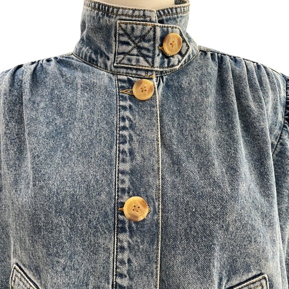 Steve Madden Marceline Oversized Denim Jacket Butterfly Patch Vintage Y2K S - Picture 11 of 13